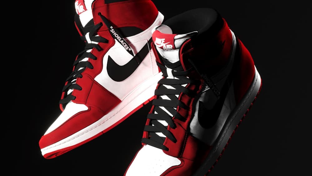 Chicago Jordan 1 pair shot on black